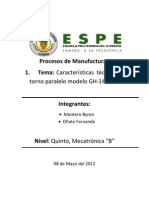 Informe de Procesos de Manufactura