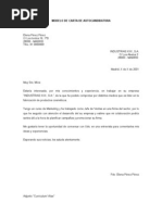 Modelo de Carta de Autocandidatura