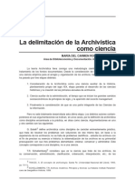 Delimitacion de La Archivistica Como Ciencia