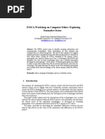 ETICA Workshop On Computer Ethics: Exploring Normative Issues