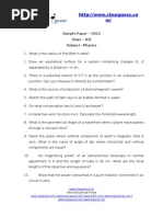 Sample Paper - 2012 Class - XII Subject - Physics: Other Educational Portals