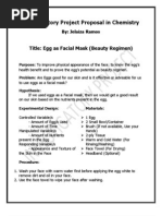 Investigatory Project Proposal in Chemistry