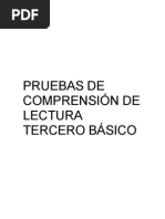 Pruebas de Comprensión de Lectura 3°