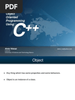 Object Oriented Programming Using: Abdul Wahab