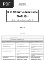 English K To 12 Curriculum Guide - Grades 1 To 3, 7 To 10