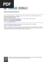 Culture and Consumption A Theoretical Account of The Structure and Movement of The Cultural Meaning of Consumer Goods