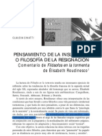 Pensamiento de La Insumisión o Filosofía de La Resignación. (Claudia Cinatti) (Leido)