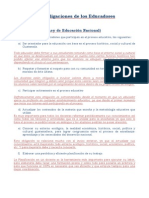 Derechos y Obligaciones de Los Educadores