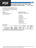 Common Mode Choke Coils (Line Filters) For AC Power Supply Compact and Separable Bobbin Type UF Series