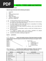 Unit 1 Hotel Types and Activities