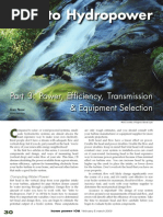 Intro To Hydropower: Part 3: Power, Efficiency, Transmission & Equipment Selection