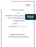 Working Capital Management in HCL Infosystems Limited Deepak