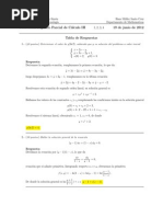 Corrección Segundo Parcial, Cálculo III, 19 de Junio de 2012