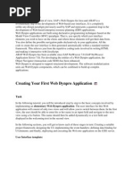 Creating Your First Web Dynpro Application