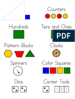 Math Manipulatives Labels