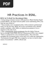 HR Practices in BSNL