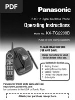 Operating Instructions: KX-TG2208B