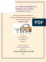 My Dissertation On Impactof TRIPS Agreement On Trademarklawin India