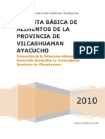 Canasta Básica de Alimentos de La Provincia de Vilcashuamán