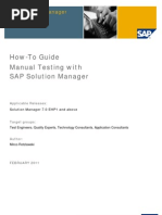 How-To Guide Manual Testing With SAP Solution Manager