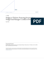 Hedges or Thickets: Protecting Investors From Hedge Fund Managers' Conflicts of Interest