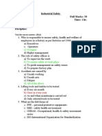 INDUSTRIAL Saftey Question Paper