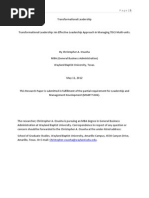 Transformational Leadership - An Effective Leadership Approach in Managing TDCJ Multi-Units.