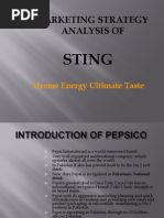 Marketing Strategy Analysis Of: Sting