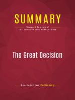 Summary: The Great Decision: Review and Analysis of Cliff Sloan and David McKean's Book