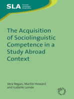 The Acquisition of Sociolinguistic Competence in a Study Abroad Context