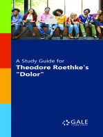 A Study Guide for Theodore Roethke's "Dolor"