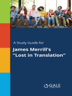 A Study Guide for James Merrill's "Lost in Translation"