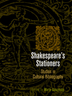 Shakespeare's Stationers: Studies in Cultural Bibliography