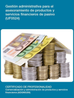 UF0524 - Gestión administrativa para el asesoramiento de productos y servicios financieros de pasivo