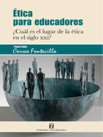 Ética para educadores: ¿Cuál es el lugar de la ética en el siglo xxi? 
La globalización, el mundo en constante cambio, las comunicaciones instantáneas y masivas, el individualismo, la pérdida de confianza en las instituciones, las nuevas tecnologías, entre otros aspectos de la posmodernidad, representan un desafío ético en la formación de las futuras generaciones. En este contexto ¿es posible una ética sin dogmatismos ni subjetivismos? ¿Está preparada la ética para hacerse cargo del lugar que la sociedad le reclama? ¿Cómo enseñarla de forma aplicada y con sentido? 
 A estas y otras preguntas responde en profundidad el autor, utilizando un lenguaje llano y actual, haciéndose cargo de toda la complejidad que la ética representa, especialmente en un mundo en que cada vez se hace más necesaria y, sin embargo, la percibimos tan alejada de la realidad.
 Este es un libro que resulta indispensable para cualquier educador que se pregunte sobre los desafíos de su quehacer en el ámbito de la étic