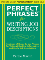 Perfect Phrases for Writing Job Descriptions: Hundreds of Ready-to-Use Phrases for Writing Effective, Informative, and Useful Job Descriptions