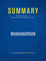 Summary: BusinessThink: Review and Analysis of Marcum, Smith and Khalsa's Book