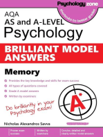 AQA Psychology BRILLIANT MODEL ANSWERS: Memory: AS and A-level