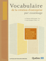 Vocabulaire de la création d'entreprise par essaimage: incluant la terminologie élémentaire de la restructuration par scission