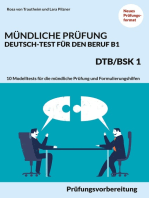 Mündliche Prüfung Deutsch-Test für den Beruf B1- DTB/BSK B1: Prüfungsvorbereitung mit 10 Modelltests für die mündliche Prüfung und Formulierungshilfen