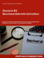 Deutsch B2 Beschwerdebriefe Schreiben: Schritt für Schritt Prüfungsvorbereitung mit prüfungsähnlichen Modelltests, Redemitteln und Lösungsvorschlägen