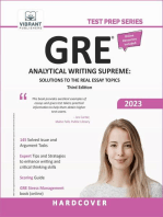 GRE Analytical Writing Supreme: Solutions to the Real Essay Topics: Test Prep Series