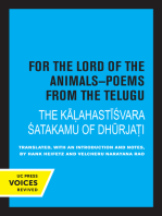 For the Lord of the Animals-Poems from The Telugu: The Kalahastisvara Satakamu of Dhurjati