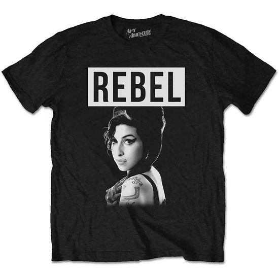 Cover for Amy Winehouse · Amy Winehouse Unisex T-Shirt: Rebel (T-shirt) [size S] [Black - Unisex edition] (2018)