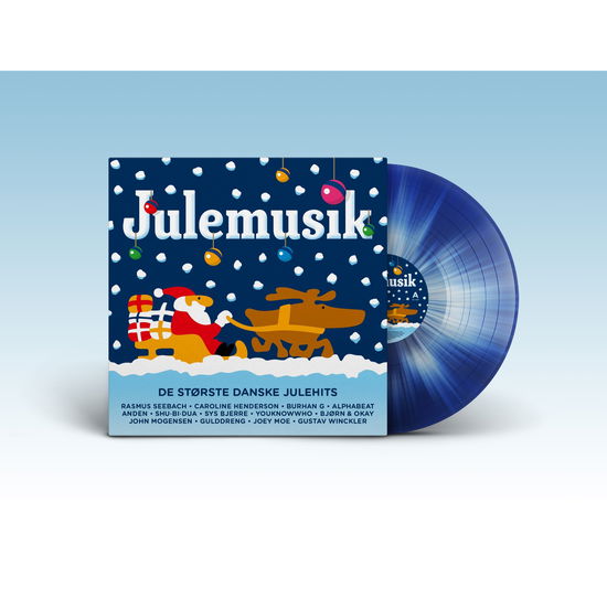 Cover for Julemusik 2019 (Blå-hvid Vinyl) (LP) (2019)