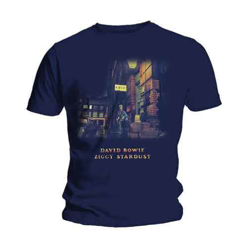 Cover for David Bowie · David Bowie Unisex T-Shirt: Ziggy Stardust (Navy Blue) (T-shirt) [size XXL] [Blue - Unisex edition] (2015)