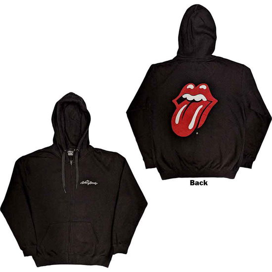 Cover for The Rolling Stones · The Rolling Stones Unisex Zipped Hoodie: Logo &amp; Tongue (Back Print) (Hoodie) [size S] (2024)