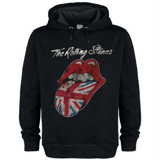 Cover for The Rolling Stones · Rolling Stones UK Tongue Amplified Black Large Hoodie Sweatshirt (T-shirt) (2024)