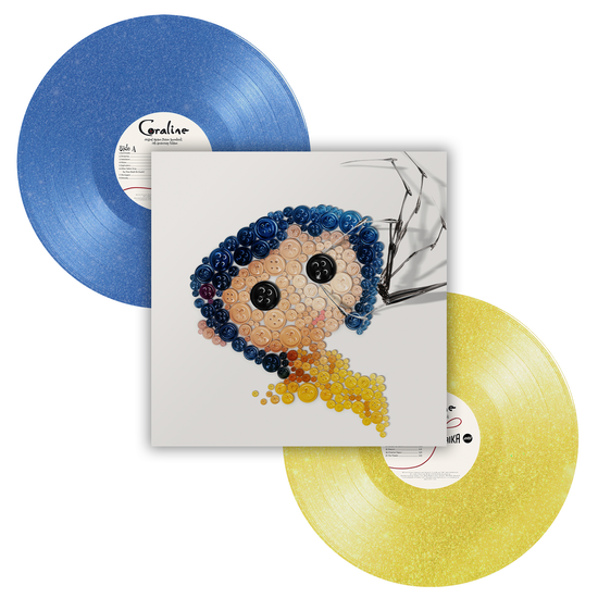 Cover for BRUNO COULAIS · Coraline (15th Anniversary Edition) (LP) [Glitter Blue and Yellow Vinyl edition] (2024)