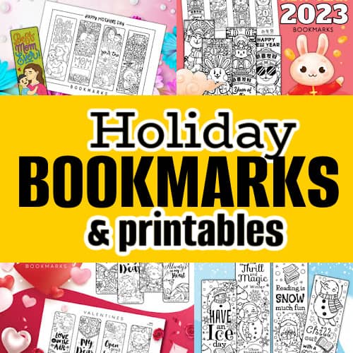 Holiday printable bookmarks